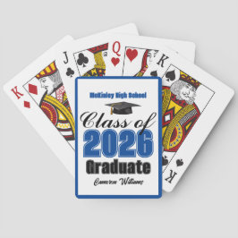 Blue Class of 2026 Custom Graduation Party Casinokort