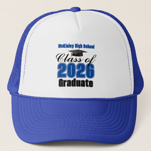 Blue Class of 2026 Graduation Custom Keps (Framsida)