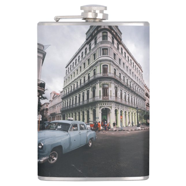 Blue Classic Vintage bil Cityscape Fickplunta (Framsidan)