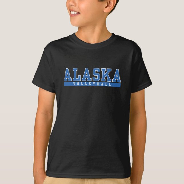 Blue Classiska Volleyball retro sporty AK T Shirt (Framsida)
