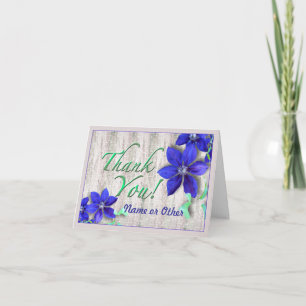 Blue Clematis Anpassningsbar Tackkort Card