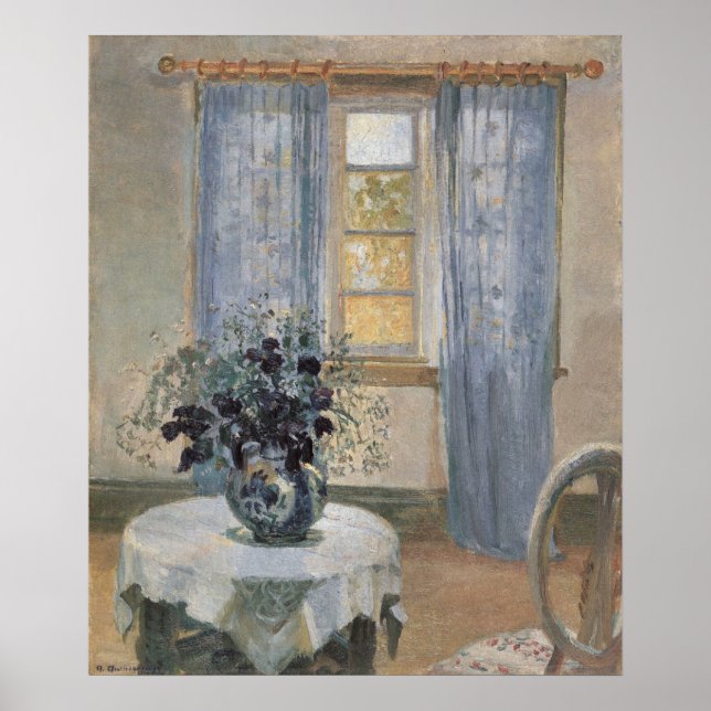 Blue Clematis in the Artist's Studio, Anna Ancher Poster (Framsidan)