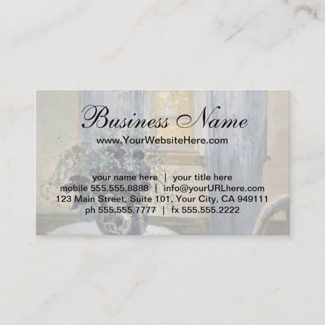 Blue Clematis in the Artist's Studio, Anna Ancher Visitkort (Framsida)