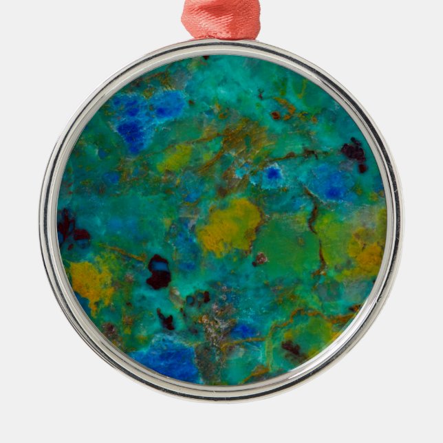Blue Cliff Chrysocolla Julgransprydnad Metall (Framsidan)
