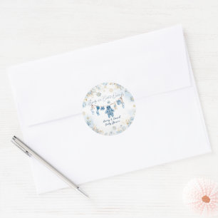 Blue ClothestLine-Kallet utanför Pojke Shower Runt Klistermärke