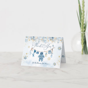 Blue ClothestLine-Kallet utanför Pojke Shower Tack Kort