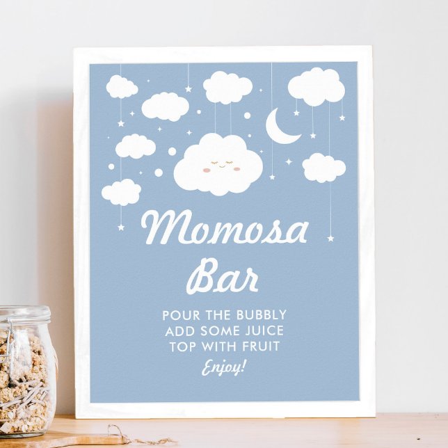 Blue Cloud 9 Baby Shower Momosa Poster (Skapare uppladdad)
