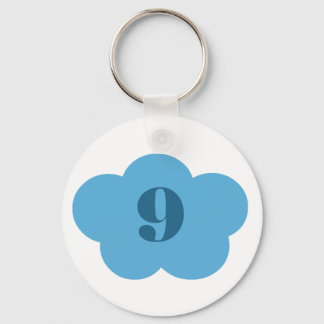 Blue Cloud 9 Keychain Nyckelring
