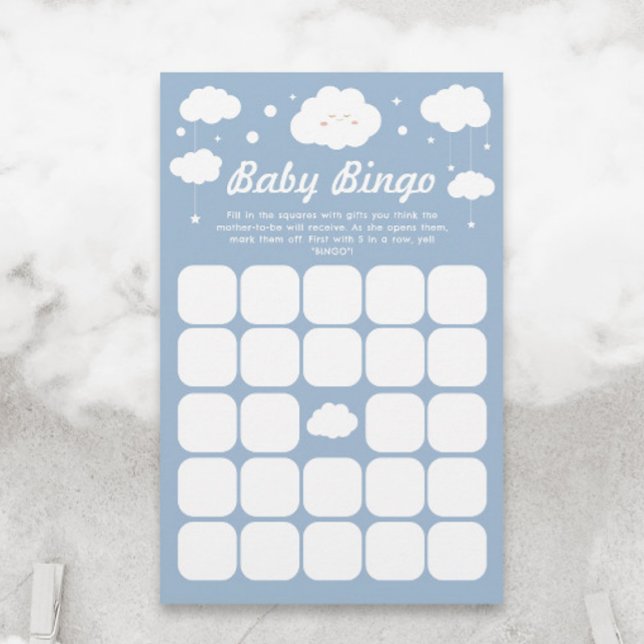 Blue Cloud Baby Shower Baby Bingo Game (Skapare uppladdad)