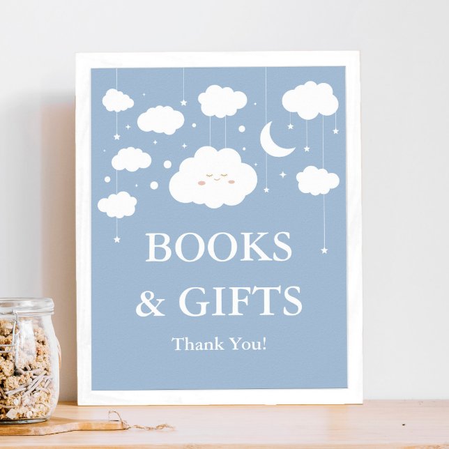 Blue Cloud Baby Shower Bokar och Gift Poster (Skapare uppladdad)