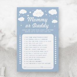 Blue Cloud Baby Shower Game Game Gissa Mamma eller