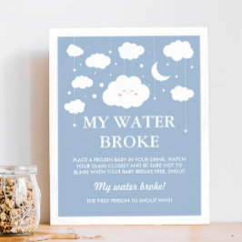 Blue Cloud Baby Shower Game My Vatten Fattig Poster