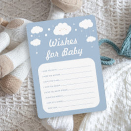 Blue Cloud Baby Shower Game Önskemål för Baby Card Inbjudningar