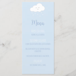 Blue Cloud Boy Shower Menu Meny
