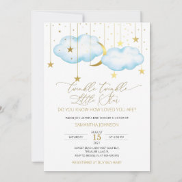 Blue Cloud Twinkle Twinkle Little Star-inbjudan Inbjudningar