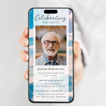 Blue Clouds Photo Funeral Digital Evite