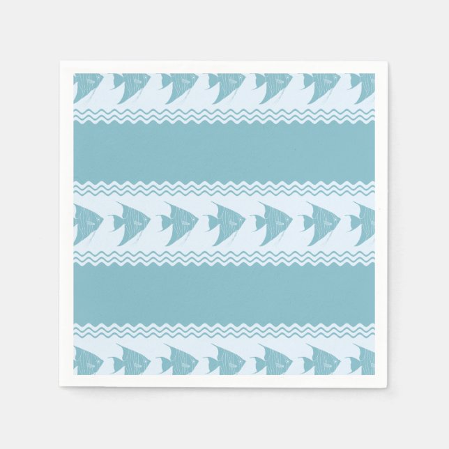 Blue Coastal Angelfish Stripes Pappersservett (Framsidan)