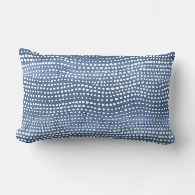 Blue Coastal Boho Lumbar Pillow Lumbarkudde (Framsida)