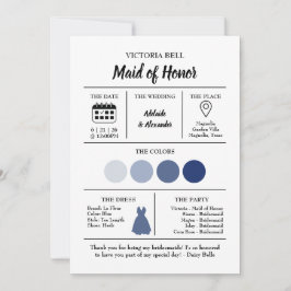 Blue Coastal Bridesmaid Information Card Inbjudningar
