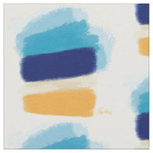 Blue Coastal Brushstroke Fabric av Margaret Juul