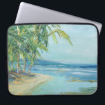 Blue Coastal Lagoon Laptop Fodral<br><div class="desc">"Blue Coastal Lagoon" av Suzanne Wilkins. En serenstrand med tropiskt träd.</div>