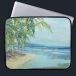 Blue Coastal Lagoon Laptop Fodral<br><div class="desc">"Blue Coastal Lagoon" av Suzanne Wilkins. En serenstrand med tropiskt träd.</div>