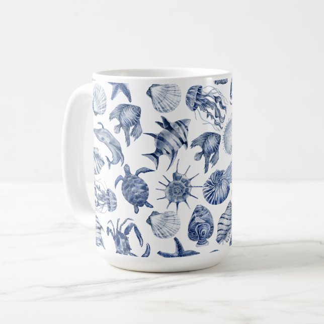 Blue Coastal Living Kaffemugg (Framsida vänster)