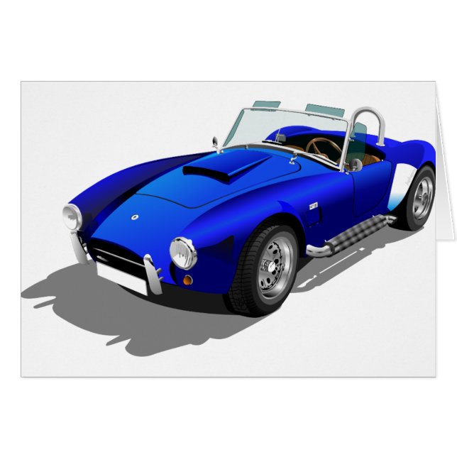 Blue Cobra Car Hälsningskort (Framsidan Horizontal)