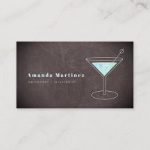 Blue Cocktail Bartender Mixolog Chalkboard