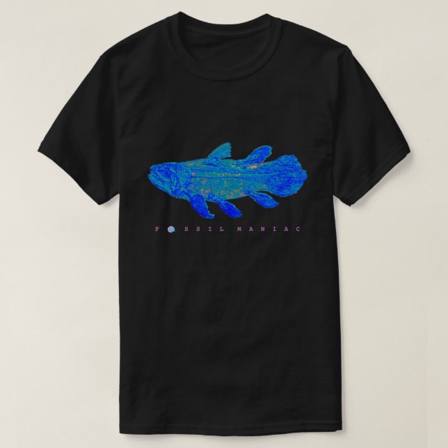 Blue Coelacanth Fossil T Shirt (Design framsida)