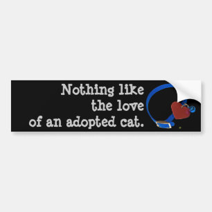 Blue Collar Red Heart Cat Kärlek Bildekal