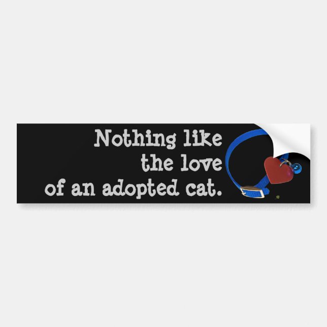 Blue Collar Red Heart Cat Kärlek Bildekal (Framsidan)