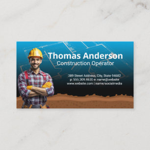 Blue Collar Worker Bygga utskrifter Visitkort