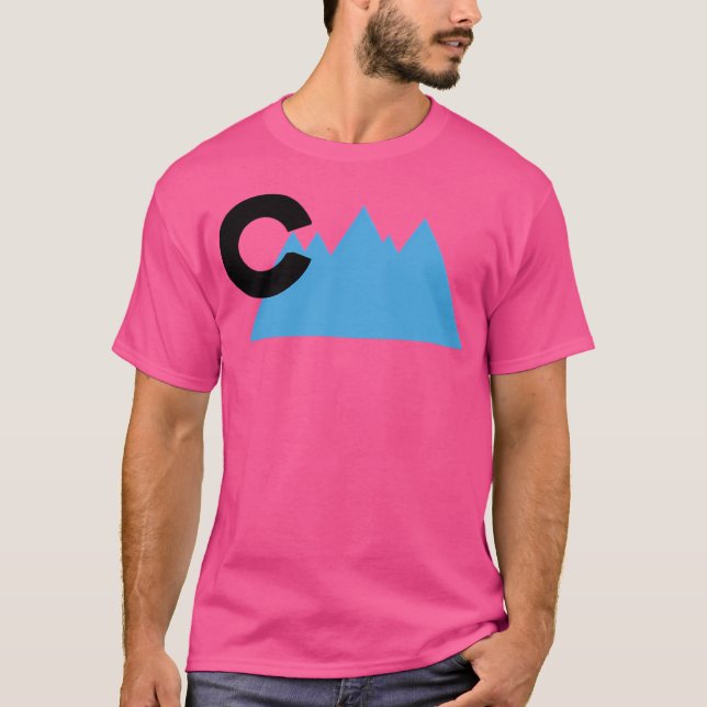 Blue Colorado Mountains Active T Shirt (Framsida)