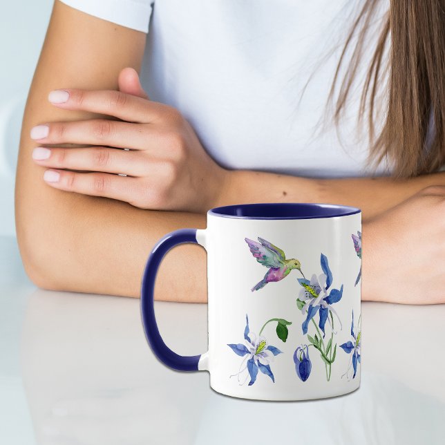 Blue Columbine Garden Hummingbird Mugg (Skapare uppladdad)