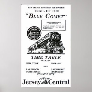 Blue Comet Tåg - lyxbuss Tåg Poster