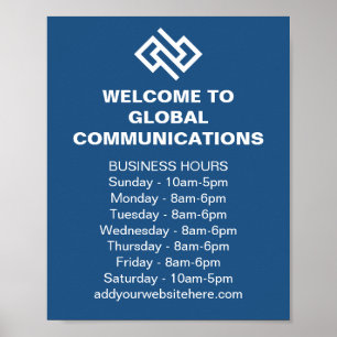 Blue Company Anpassade Öppettider Butik Poster