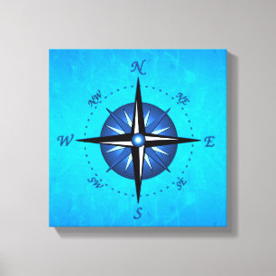 Blue Compass Ro Canvastryck