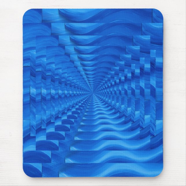 Blue Concentric Squares Mousepad Musmatta (Framsidan)