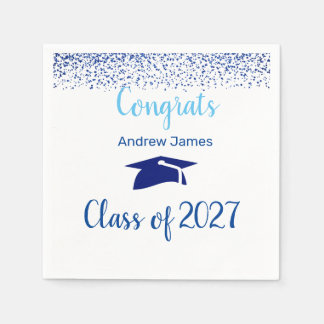 blue confetti 2027 graduation - Congrats Pappersservett