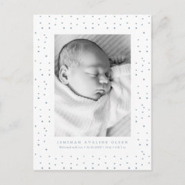Blue Confetti Baby Birth Announcement Postcard Vykort