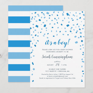Blue Confetti Det är en pojkvän-skugga Inbjudningar