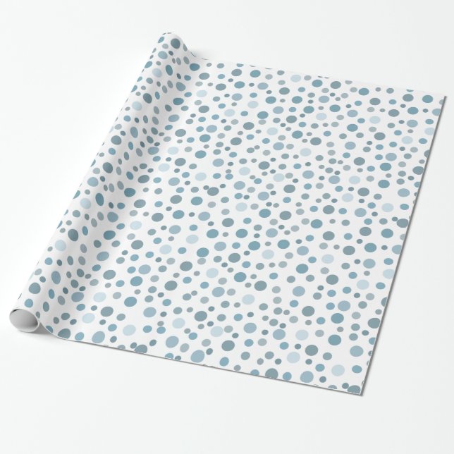 Blue Confetti Presentpapper (Utrullad)