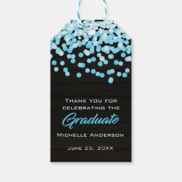 Blue Confetti Student Tack Studenten Märkre Presentetikett