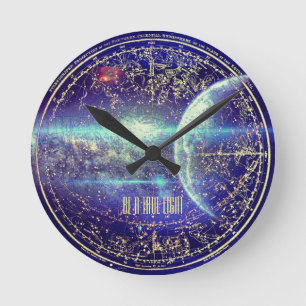 Blue Constellation Rund Klocka