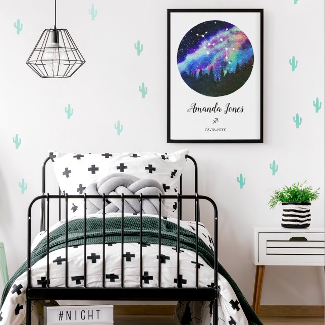 Blue Constellation Sagittarius Horoscope Sign Gift Poster (Skapare uppladdad)