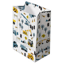 Blue Construction Lastbilar & Site Theme Mönster