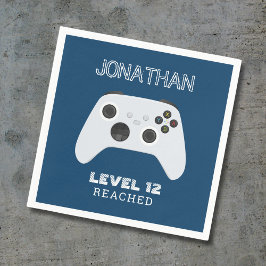 BLUE CONTROLLER GAMER-NIVÅ UPP FAVOR BAG PAPPERSSERVETT