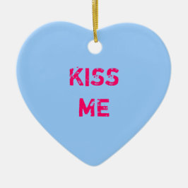Blue Conversation Heart Photo Ornament