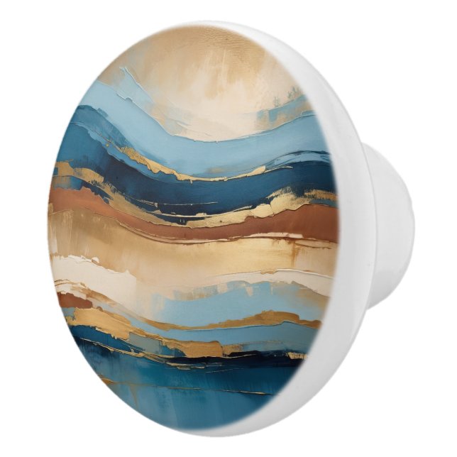 Blue copper and gold waves knopp (Höger)
